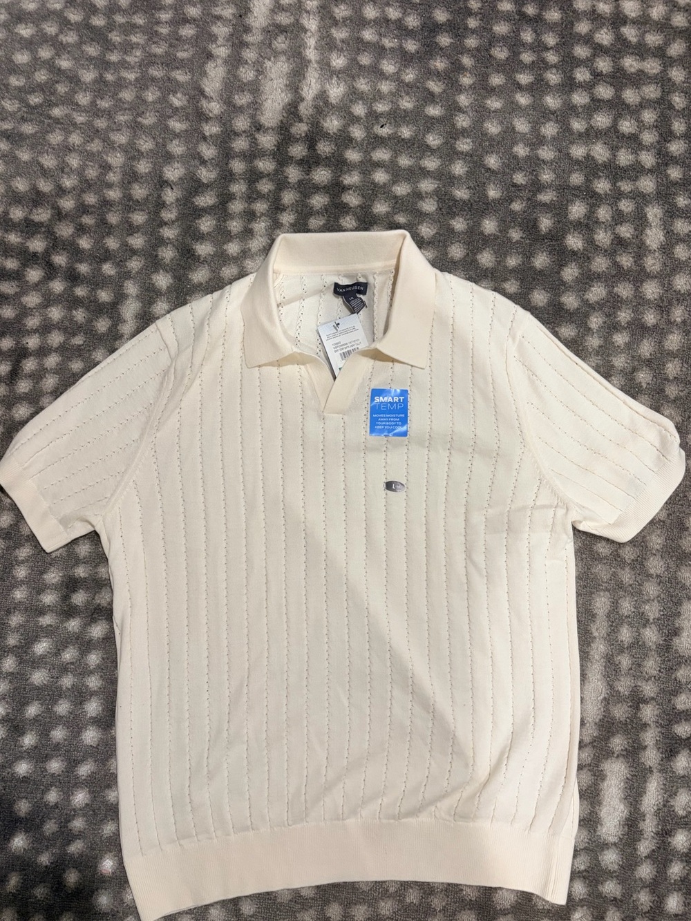 Van Heusen Cream Short-Sleeve Knit Polo